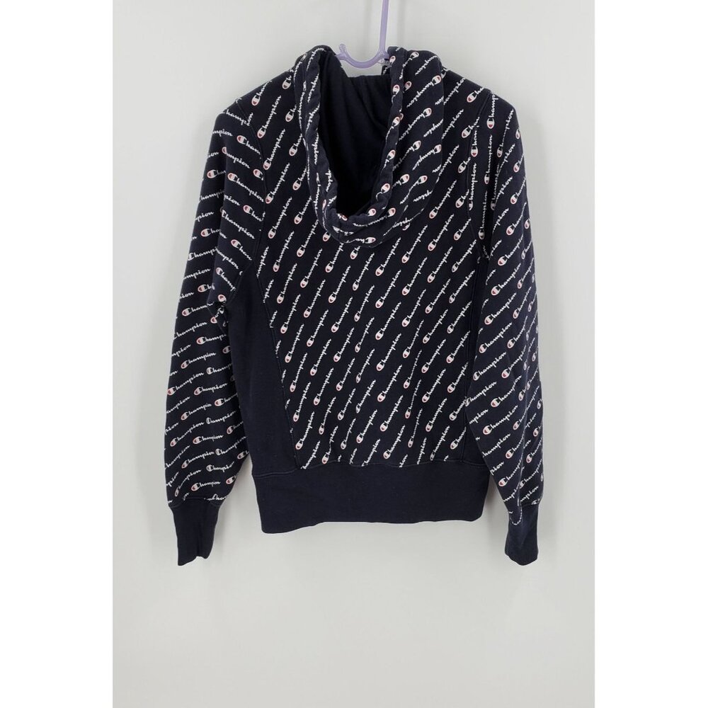 Vintage Champion Reverse Weave Hoodie All Over Print Blue XS Small Logo - Picture 7 of 9